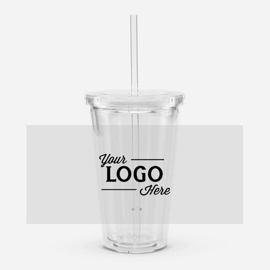 Double Wall Clear Plastic Tumbler (16oz)
