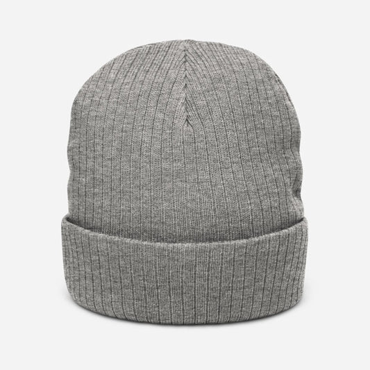 Embroidered Ribbed Knit Beanie | Atlantis