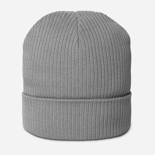 Embroidered Organic Ribbed Beanie | Atlantis