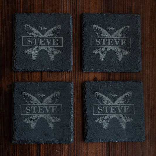 Personalized Slate Coaster 4"x4" - Black Stone Coaster